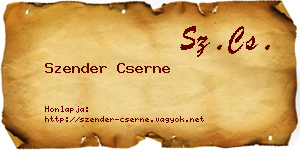 Szender Cserne névjegykártya